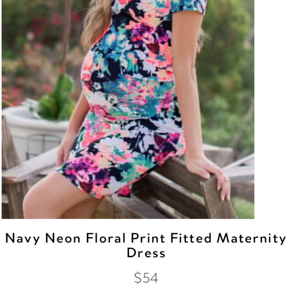 Neon floral maternity dress
